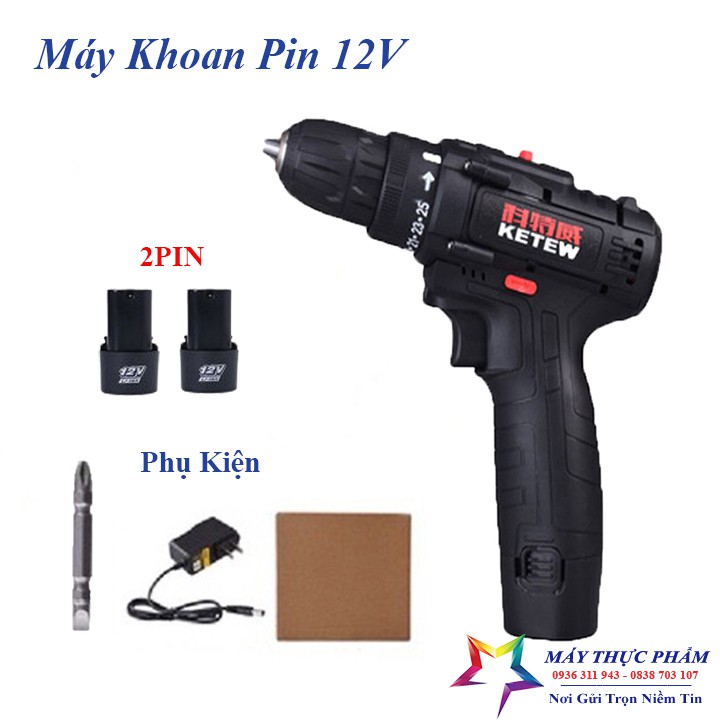 Máy bắt vít khoan pin 12V có đảo chiều