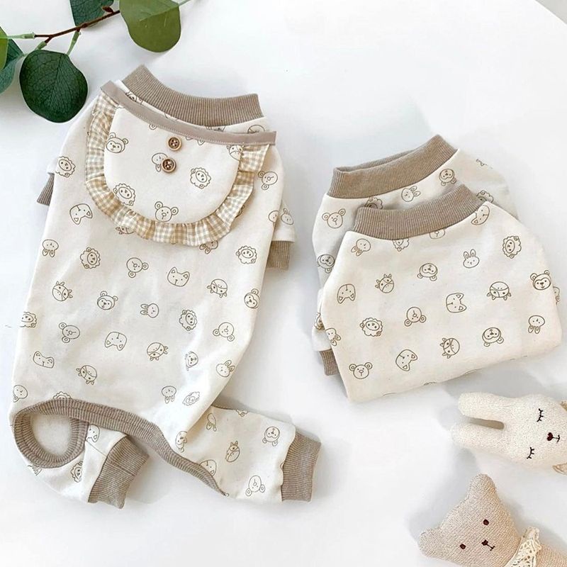 Áo 4 Chân Chó Mèo Thú Cưng Kèm Yếm Đeo Cổ Dễ Thương