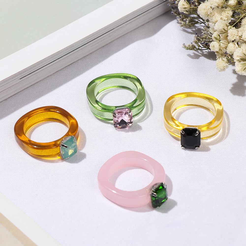 Nhẫn Hình Học Nhiều Màu Phong Cách Cổ Điển Dành Cho Nữ