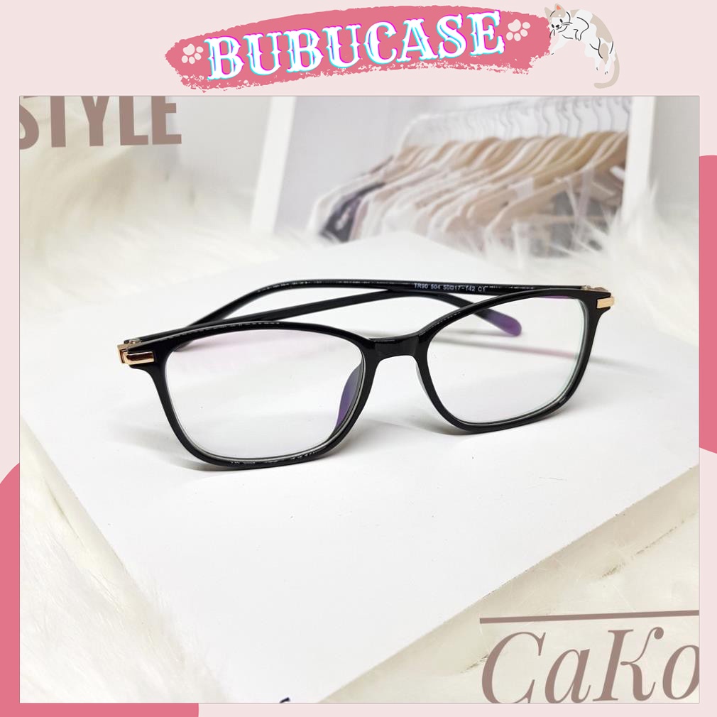 Gọng kính cận dẻo Hàn Quốc nam nữ - Kính mắt vuông màu đen - tặng hộp đựng kính sang trọng