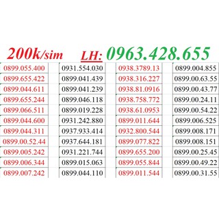 Sim Mobi 10 số đầu 08 09 đồng giá 200.000