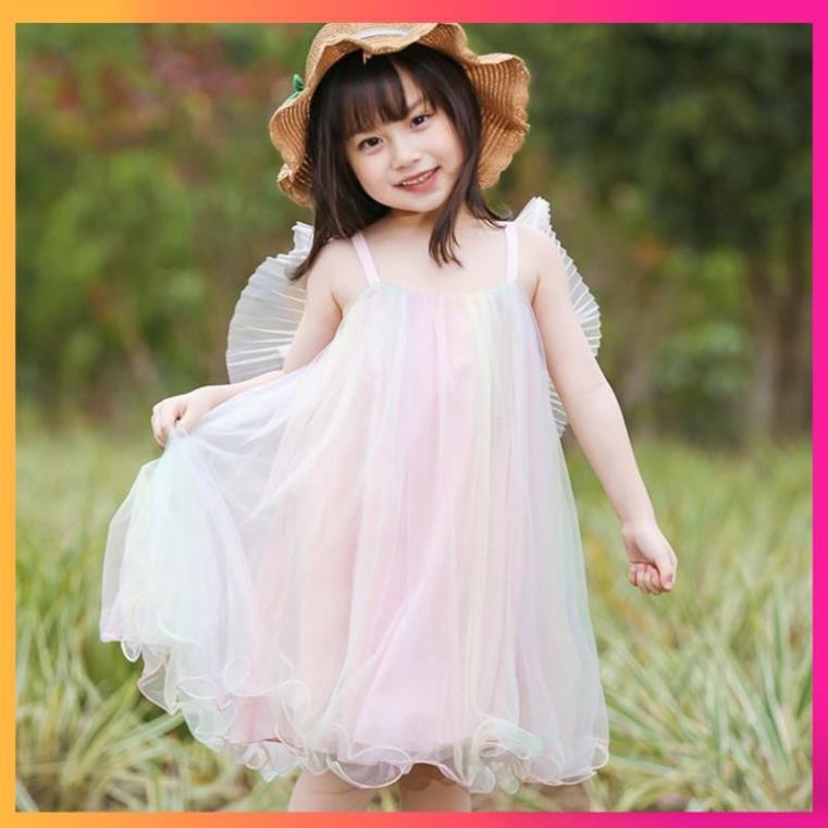 Váy công chúa thiết kế nơ to hình đôi cánh cho bé