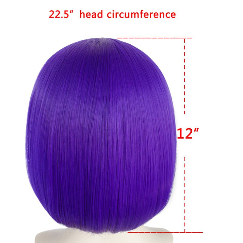 Rachel Roth Raven Cosplay Wig Purple Short Hair Halloween Accessories Props Girl gift