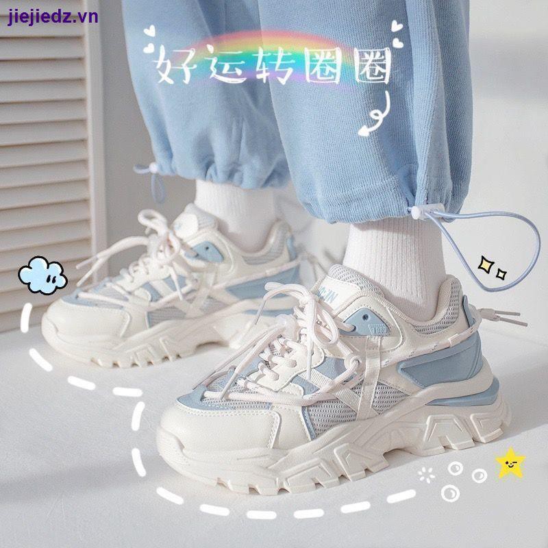 Giày thể thao đế dày thoáng khí thời trang mùa thu 2021 cá tính cho nữ