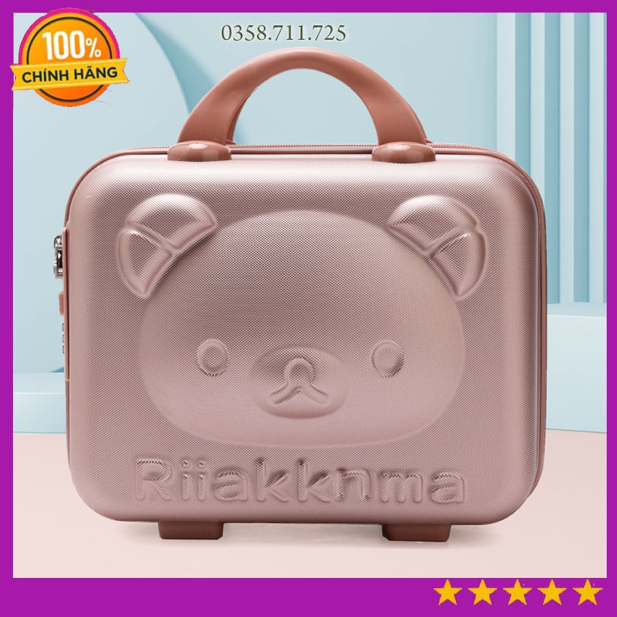 Valy du lịch mini hình Gấu dễ thương, cốp đựng đồ trang điểm tiện lợi