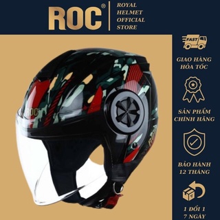 Mũ bảo hiểm 3/4 ROC R6 tem V2 - ROC R06 có kính