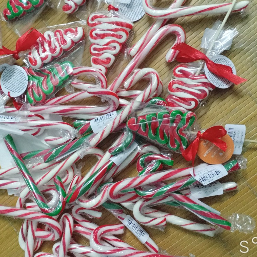 Kẹo gậy giáng sinh cỡ lớn hình cây thông