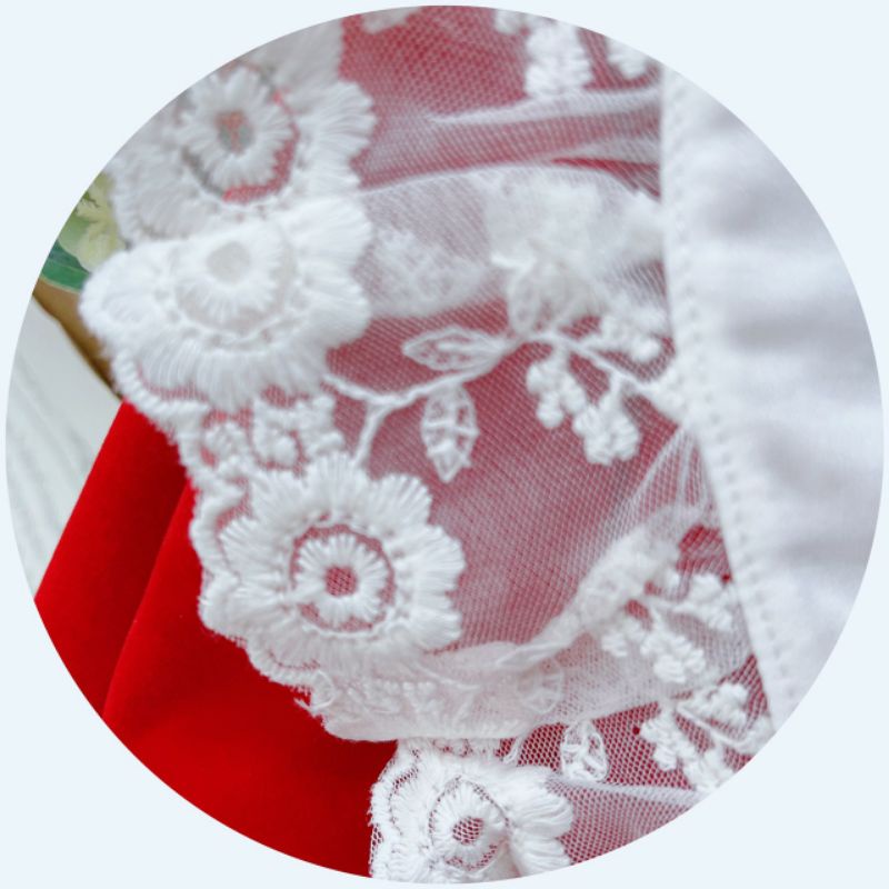 Váy nhung  cổ tiểu thư tay bồng cho bé gai