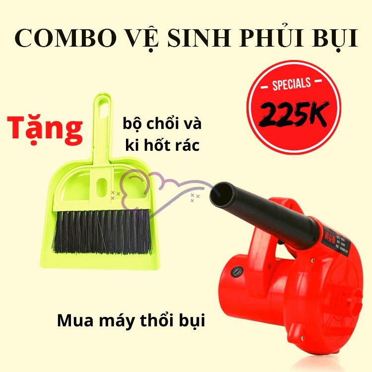 Máy Thổi Bụi Văn Phòng Tặng Kèm Bộ Chổi Và Ki Hốt Rác