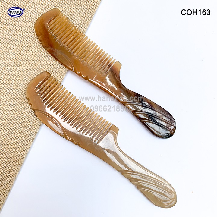 Lược sừng xuất Nhật (Size: M - 17cm) Lược khía thon gọn đẹp ❤️FREESHIP đơn &gt; 50k❤️Horn Comb of HAHANCO (COH163)