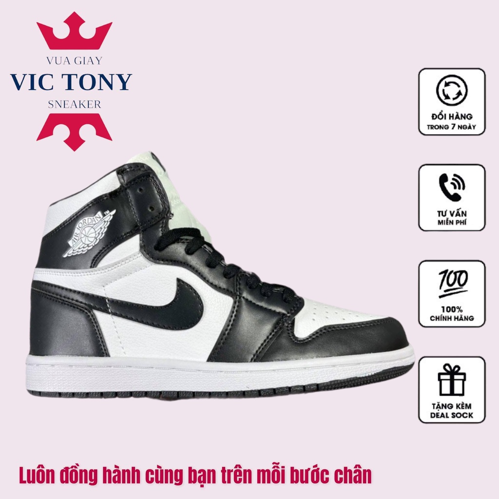GIÀY JORDAN 1 PANDA CAO CỔ , Giày sneaker jodan 1 đen trắng high thể thao | BigBuy360 - bigbuy360.vn