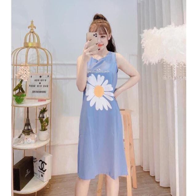 [Yến Trần] Váy xuông hoa cúc - Đầm xuông from rộng dài 1m1