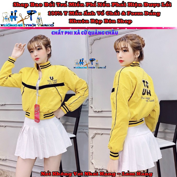 Áo khoác bomber nữ cổ cao nhung lụa quảng châu cao cấp mẫu mới thời trang 2020 | BigBuy360 - bigbuy360.vn