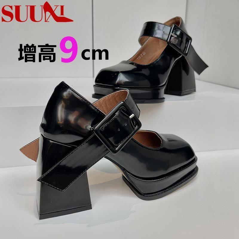 ☼☈✺giày da nữ nhỏ cao gót lolita mới