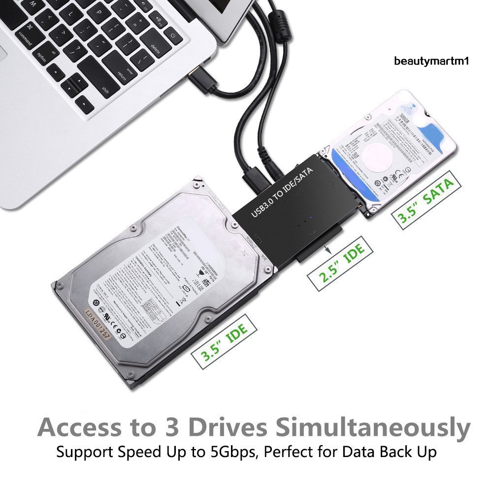 Bộ Chuyển Đổi Usb 3.0 Sang Sata / Ide Cho Ổ Cứng 2.5 / 3.5 Inch | BigBuy360 - bigbuy360.vn