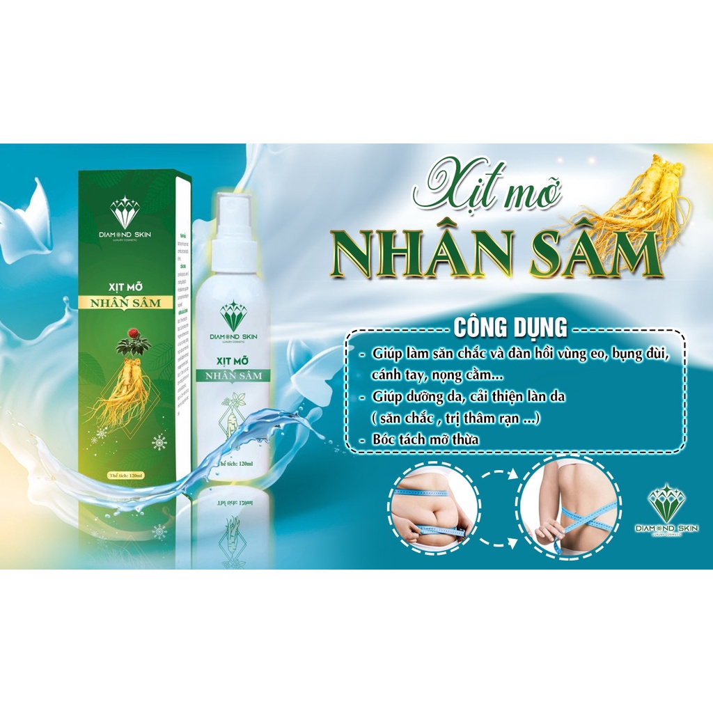 Xịt Hủy Mỡ Nhân Sâm Hộp 120ML | Hàng Chuẩn Chính hãng