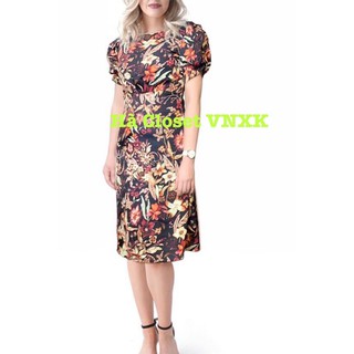 Đầm lụa hoa tay bồng dư xịn