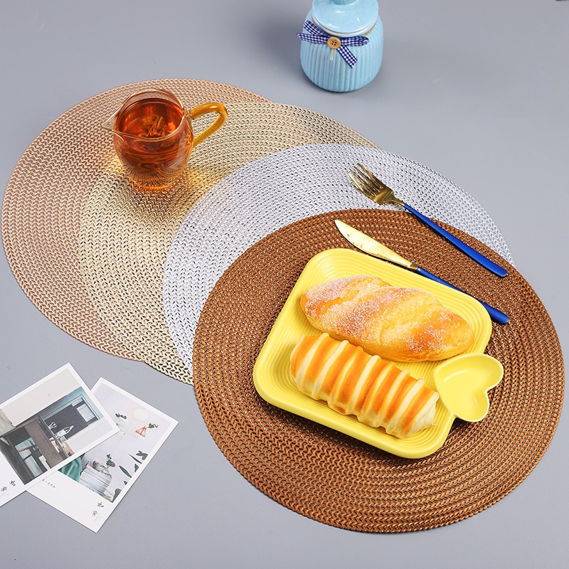 Miếng Lót Bàn Ăn Hình Tròn Bằng PVC Chống Bỏng 38cm