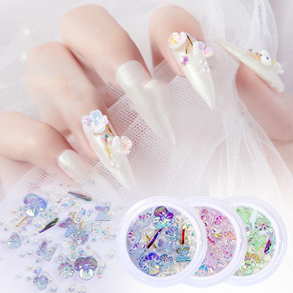 Bộ Phụ Kiện Trang Trí Móng Tay 3D Nhiều Màu|Phụ Kiện Trang Trí Móng Tay Hình Hoa Bằng Kim Loại Charms