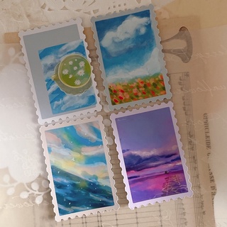 [Ver 1] Postcard phong cảnh trang trí sổ và phòng học vẽ tay dễ thương