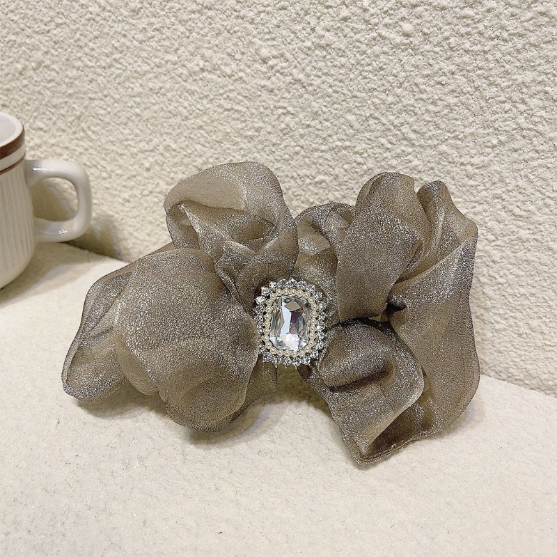 Kẹp Tóc Hình Nơ Lớn Bằng Vải Organza Cho Nữ