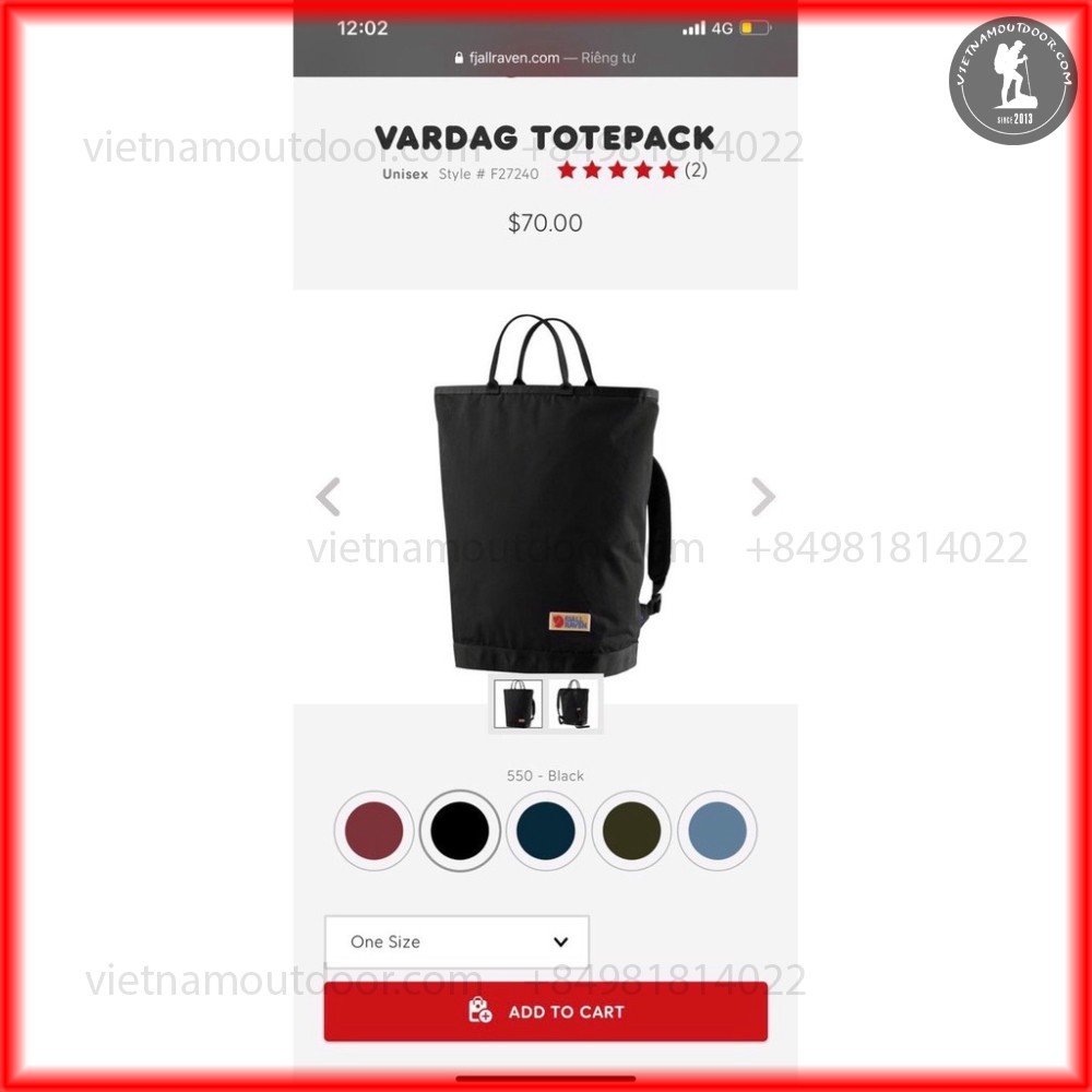 Balo F.J. Vardag Totepack Bag tiện ích siêu cá tính, thời trang BẢO HÀNH TRỌN ĐỜI