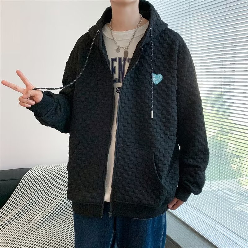 Áo Khoác dây kéo Có Nón Dáng Rộng Thời Trang áo khoác nam Hàn Quốc áo hoodie dây kéo Đơn Giản Cá Tính áo khoác hoodie Nam Nữ