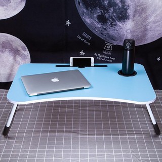 Bàn học gỗ mini gấp gọn có khe để Ipad