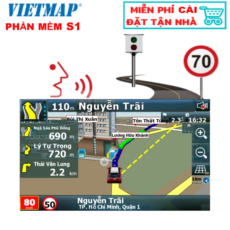Phần mểm Vietmap S1 cho Android bản quyền chính hãng cập nhật trực tuyến sử dụng vĩnh viên