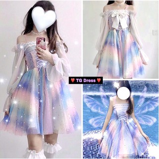 [VIDEO-ẢNH THẬT] Đầm LOLITA JSK Unicorn Rainbow bling bling