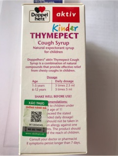 (Hàng chính hãng ,Đức) Siro giảm ho DoppelHerz Kinder Thymepect (giảm ho cho trẻ từ 1 tuổi...)
