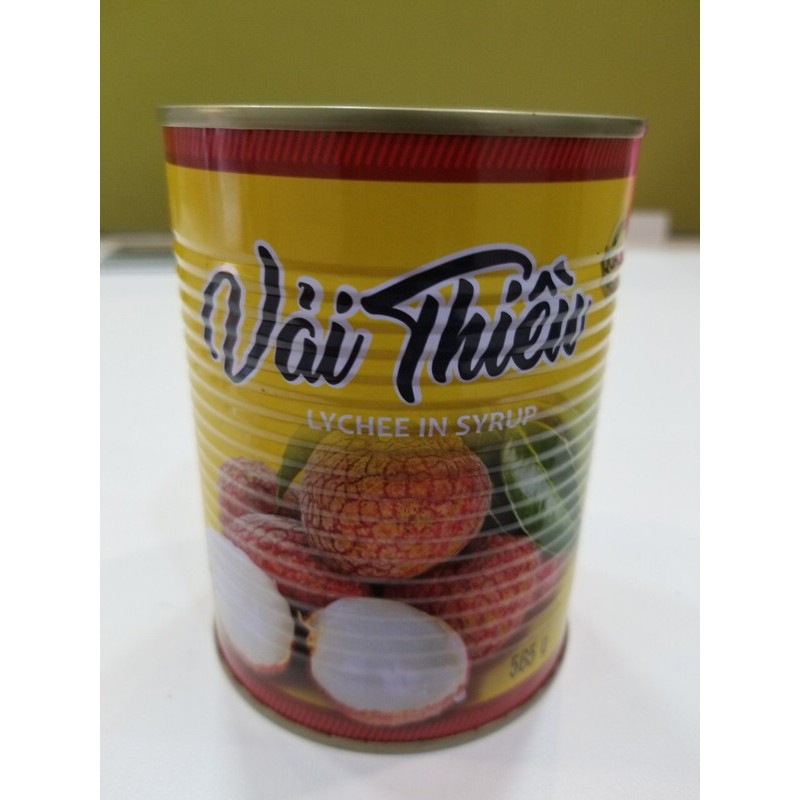 Vải Thiều Đóng Hộp, Lon Sơn 565g