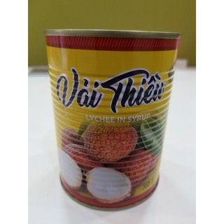 Vải thiều đóng hộp, lon sơn 565g