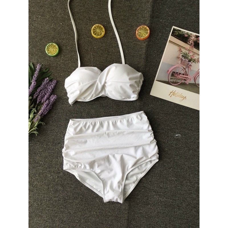 Bikini 2 mảnh có gọng siêu nâng màu trắng tinh khôi