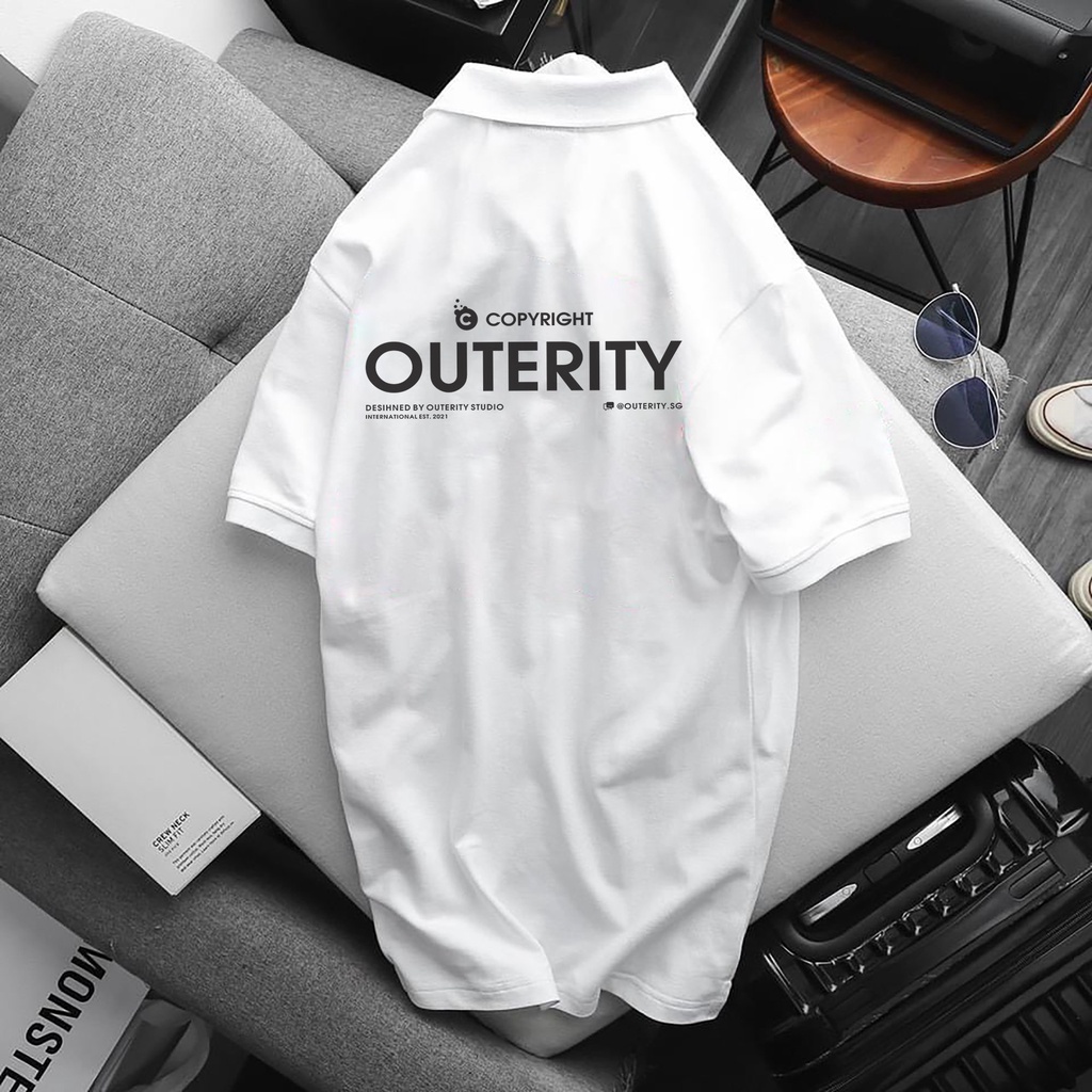 Áo Polo OUTERITY, Full Size Nam Nữ, áo thun có cổ trắng, đen, cổ trụ Unisex chất Thun Cá Sấu Poly Thái KKimshop