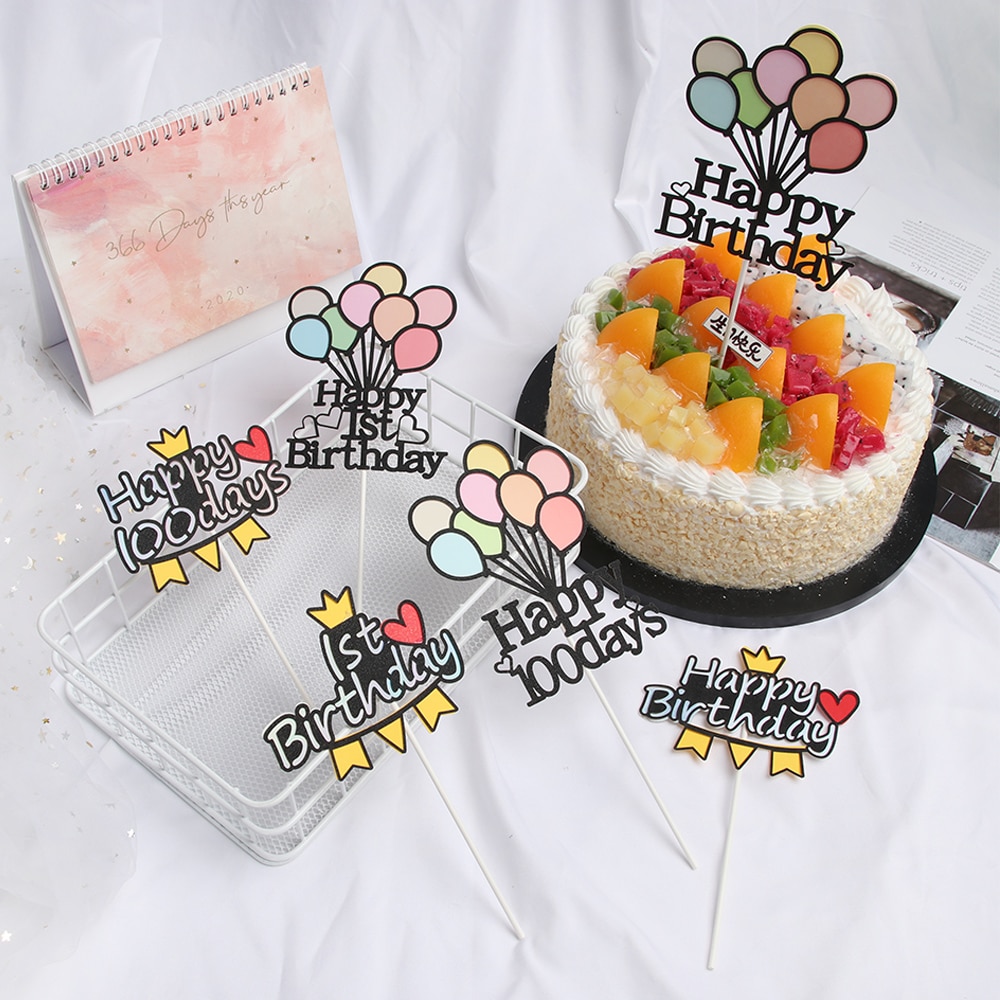 Dây Treo Trang Trí Bánh Kem Sinh Nhật Hai Lớp Nhiều Màu Sắc Mới