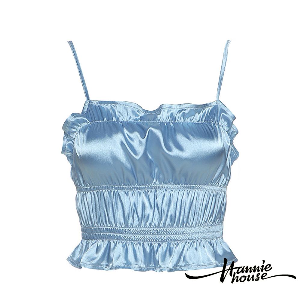 Áo croptop chất phi bóng thiết kế quyến rũ cho phái nữ