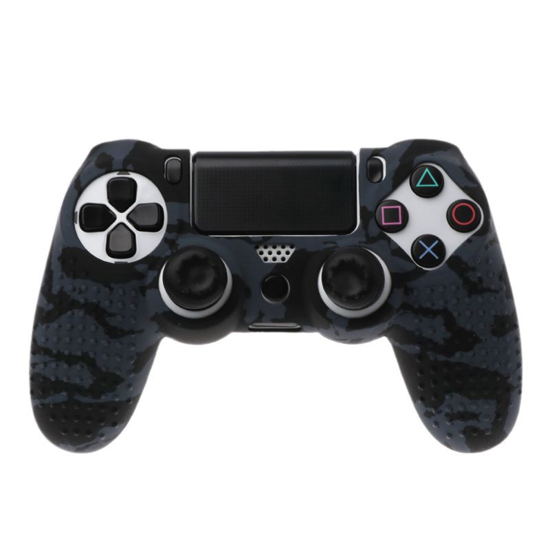 Ốp silicon chống trượt kèm nắp đậy cần gạt cho tay cầm chơi game Playstation PS4