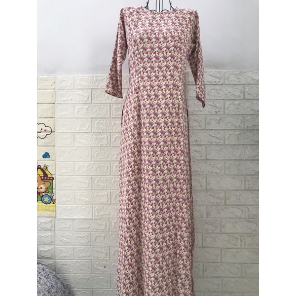 Áo dài hoa 3d siêu lụa- size L eo 73-78cm