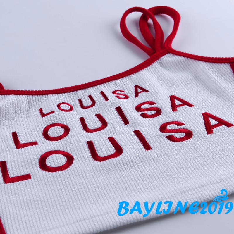 Áo Croptop Không Tay Thêu Chữ Thời Trang Cho Nữ