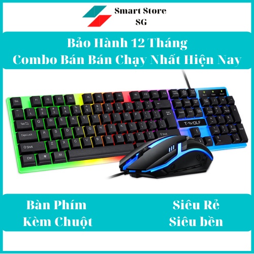 Bộ Bàn Phím Gaming có dây Kèm Chuột Máy Tính Con Báo Có LED 7 Màu Ấn Tượng, Chống Nước Chơi Game Máy Tính