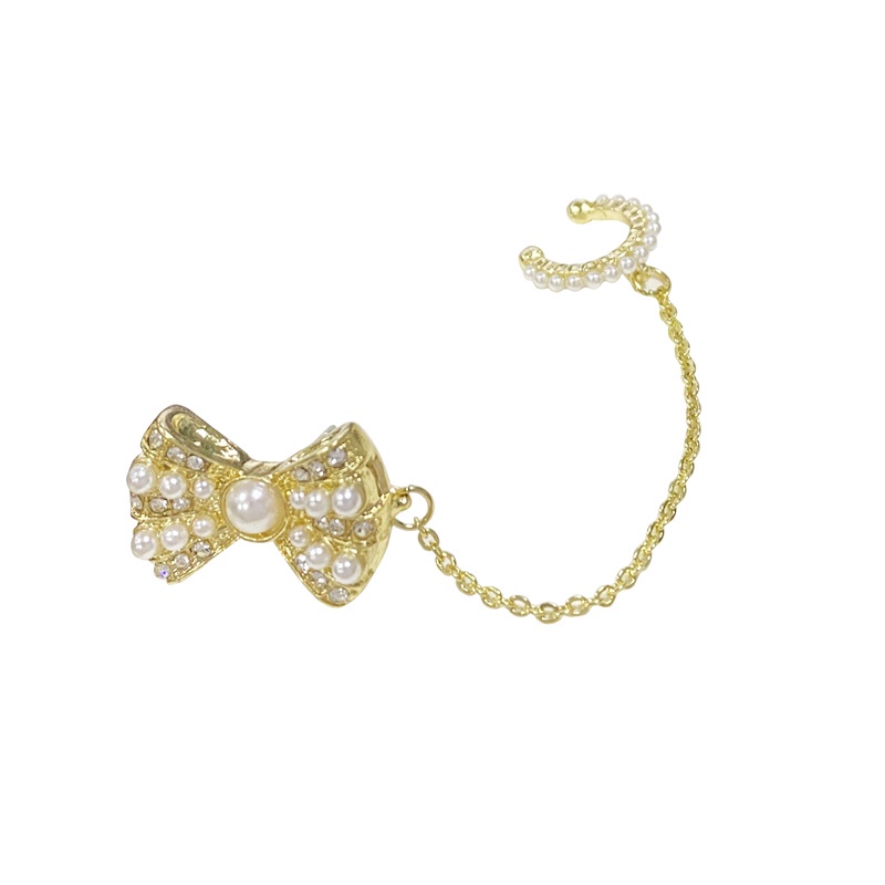 Bông Tai Hình Chữ C Đính Đá Ngọc Trai Thời Trang Hàn Quốc Cho Nữ