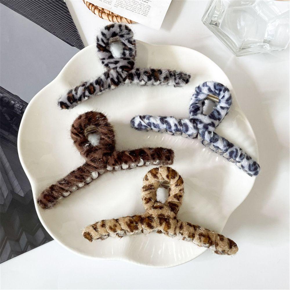 Kẹp Tóc Càng Cua Giả Lông Báo Thời Trang Thu Đông