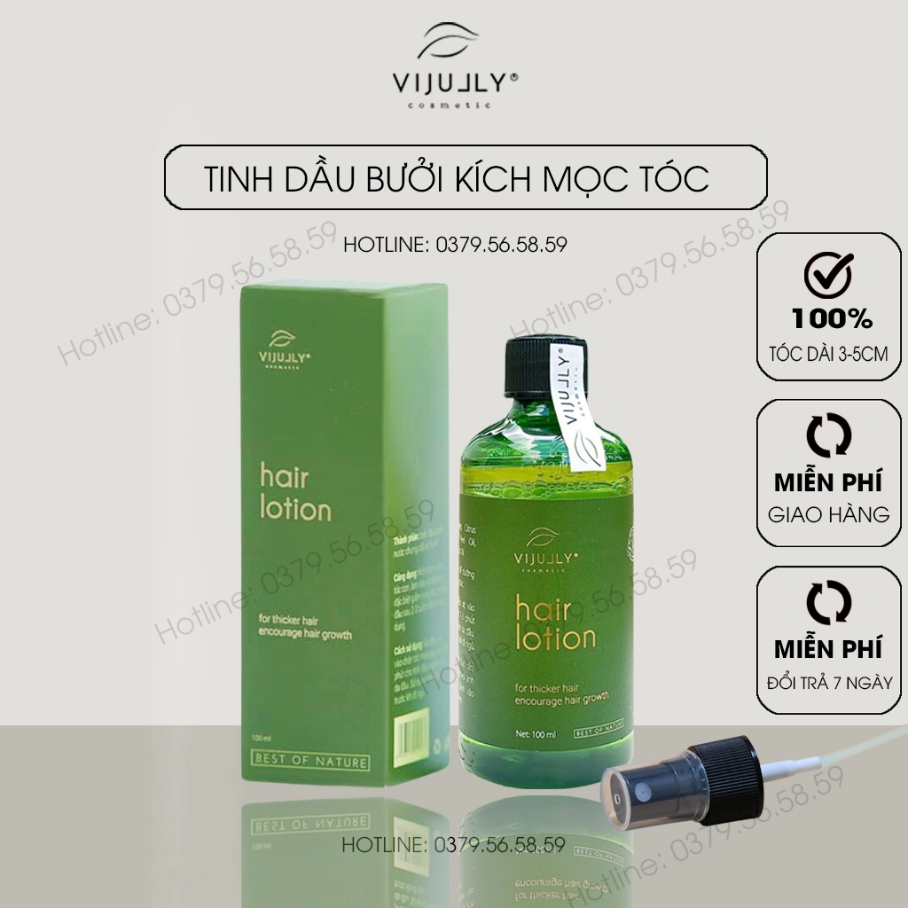 Xịt Bưởi Vijully, Tinh Dầu Bưởi Hair Lotion Vijully 100Ml Kích Mọc Tóc  ,Giảm Rụng Tóc, Kèm Vòi Xịt | Shopee Việt Nam