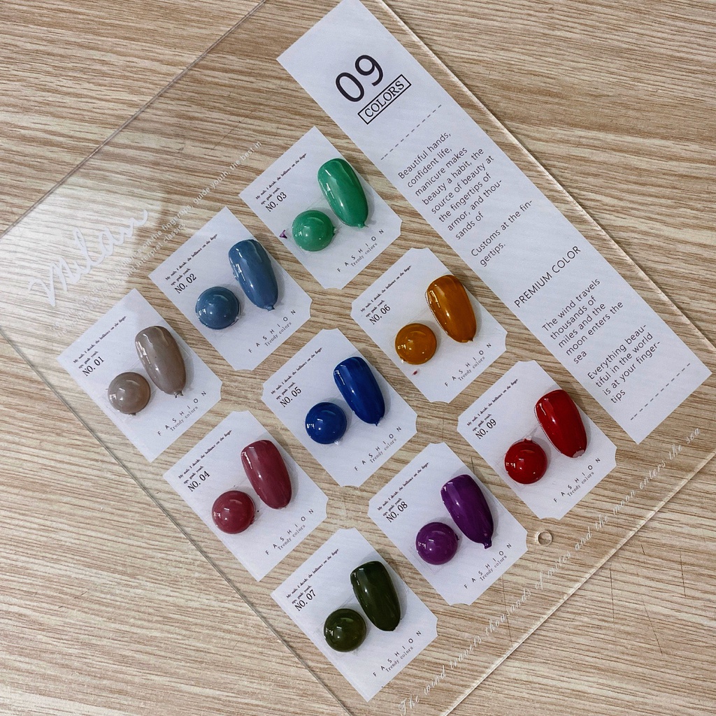 [02] Set sơn gel thạch 9 màu Very Good Nail chính hãng 15ml + tặng kèm bảng màu