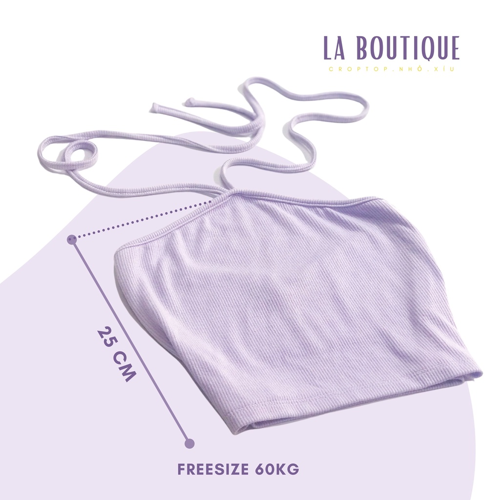 Áo Croptop Nữ Cổ Yếm Cột Dây Hoa Nhí FreesizeThun Gân LA BOUTIQUE | BigBuy360 - bigbuy360.vn