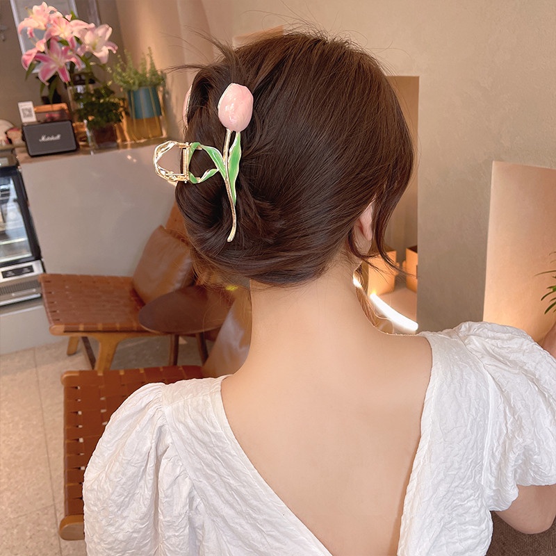 Kẹp Tóc Hình Hoa Tulip / Cá Mập Xinh Xắn Cho Bé Gái 2022