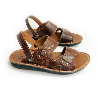 Dép Nam Da Bò Thật - Dép Da Bò Nguyên Miếng DE2