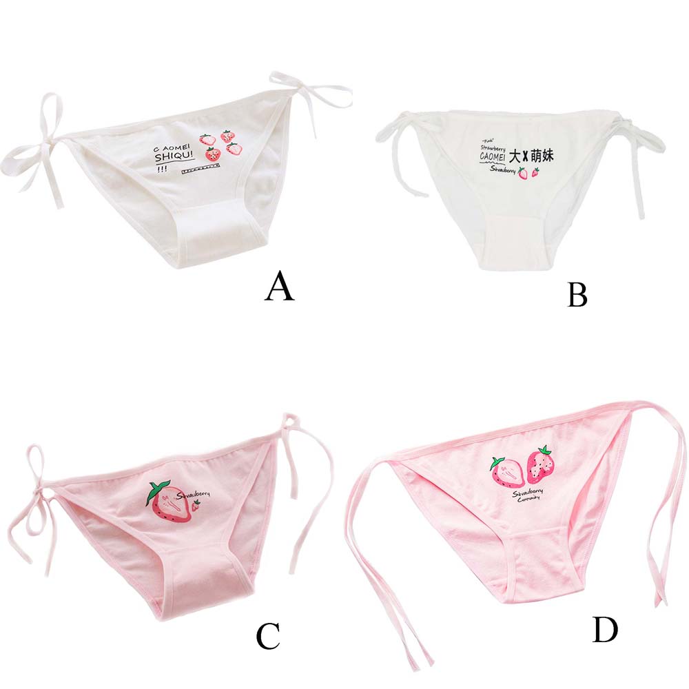 Quần Lót Nữ Họa Tiết Dâu Tây Phong Cách Lolita