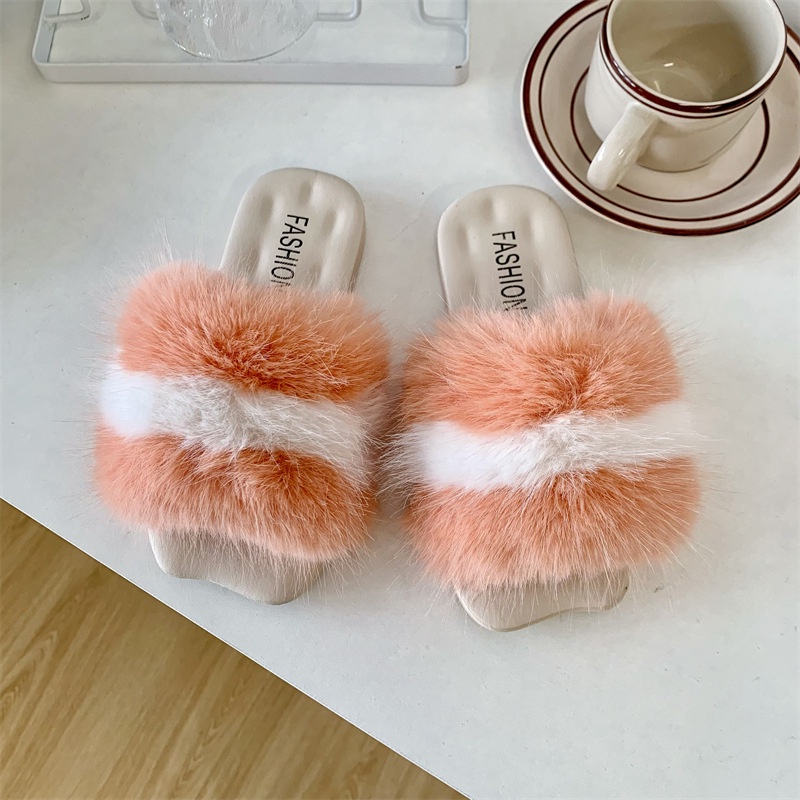 Dép Lông Cáo Cao Cấp Thời Trang Dành Cho Mẹ Và Bé Pine072